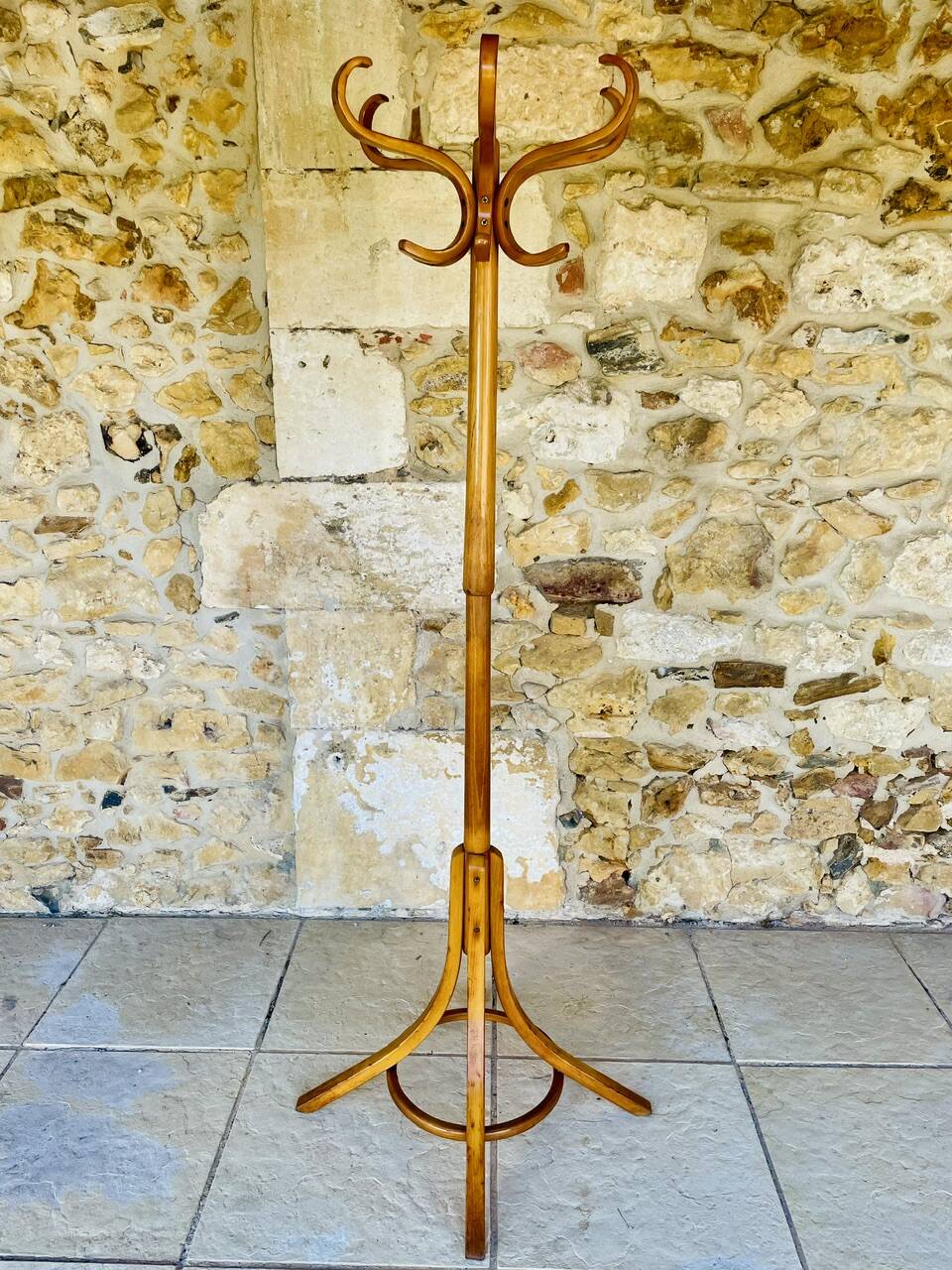 Vintage coat rack on legs by Baumann, circa 60s.