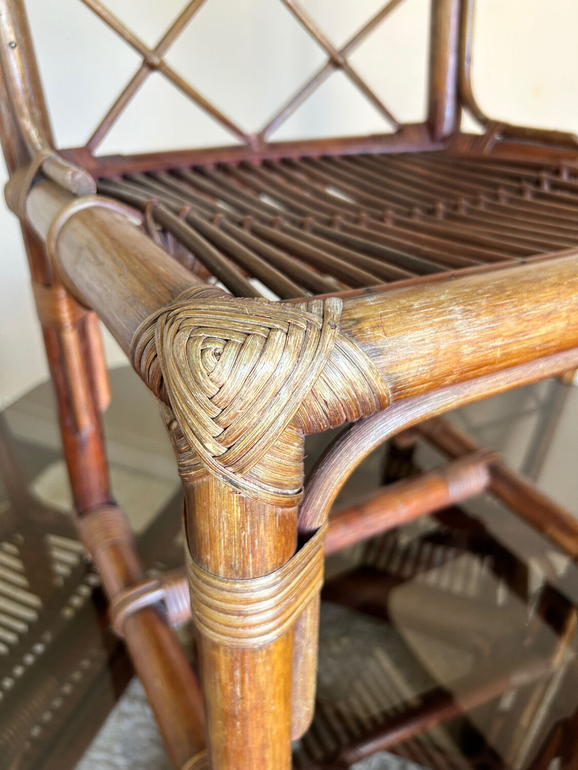70s bamboo table and chairs
