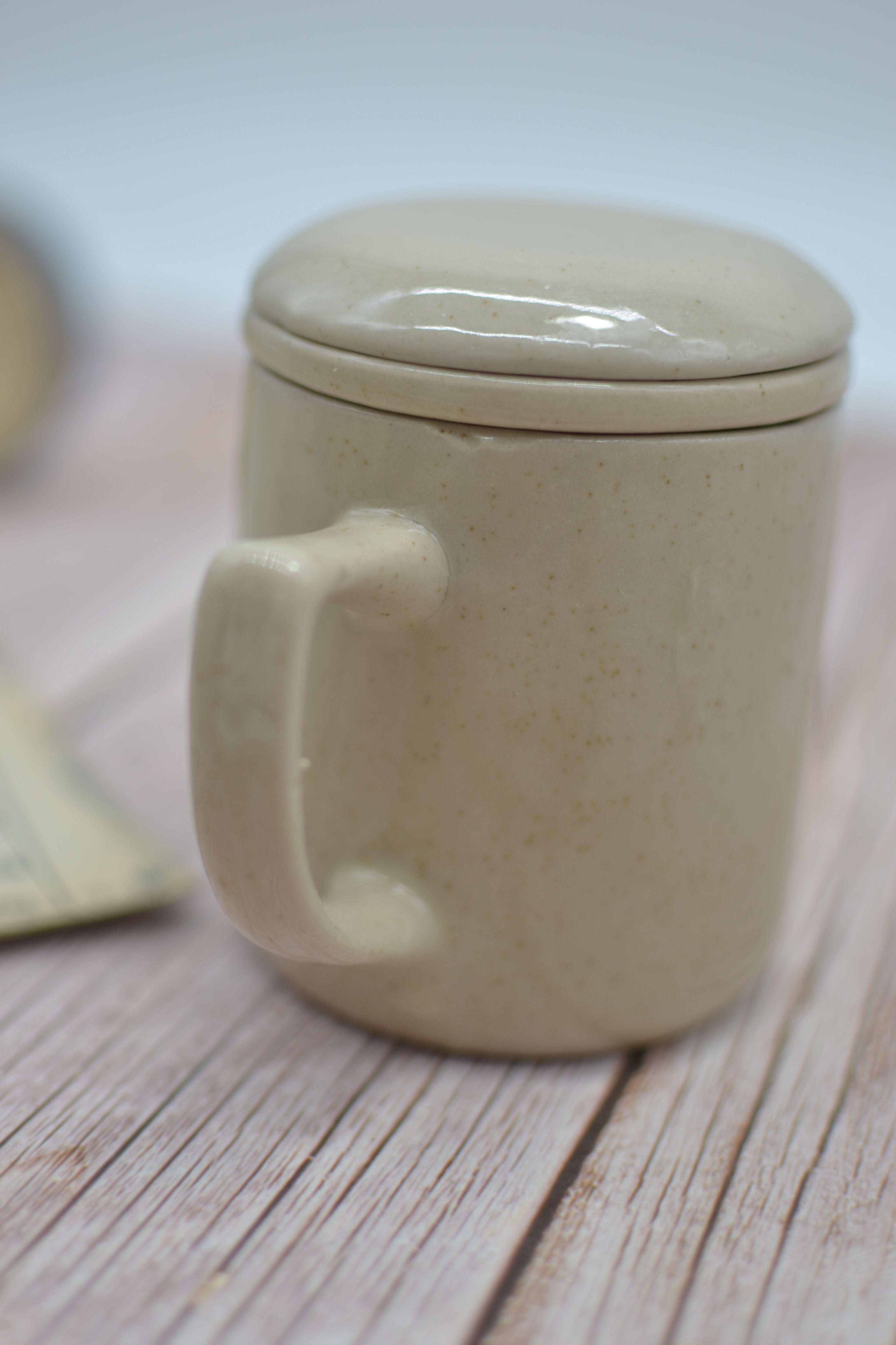 Old herbal tea in glazed stoneware Mentha piperita