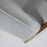 Original restored 366 armchair, 1960s icon, oak wood, blue