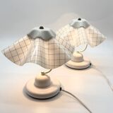 Pair of table lamps with pleated shades – 1980s