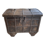 Large Indian chest on wheels early 20th century