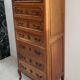 Regency-style chest of drawers in solid cherry wood, 20th century.