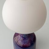 Mid-century modern table lamp by Jaap Ravelli, ceramic base and glass shade.