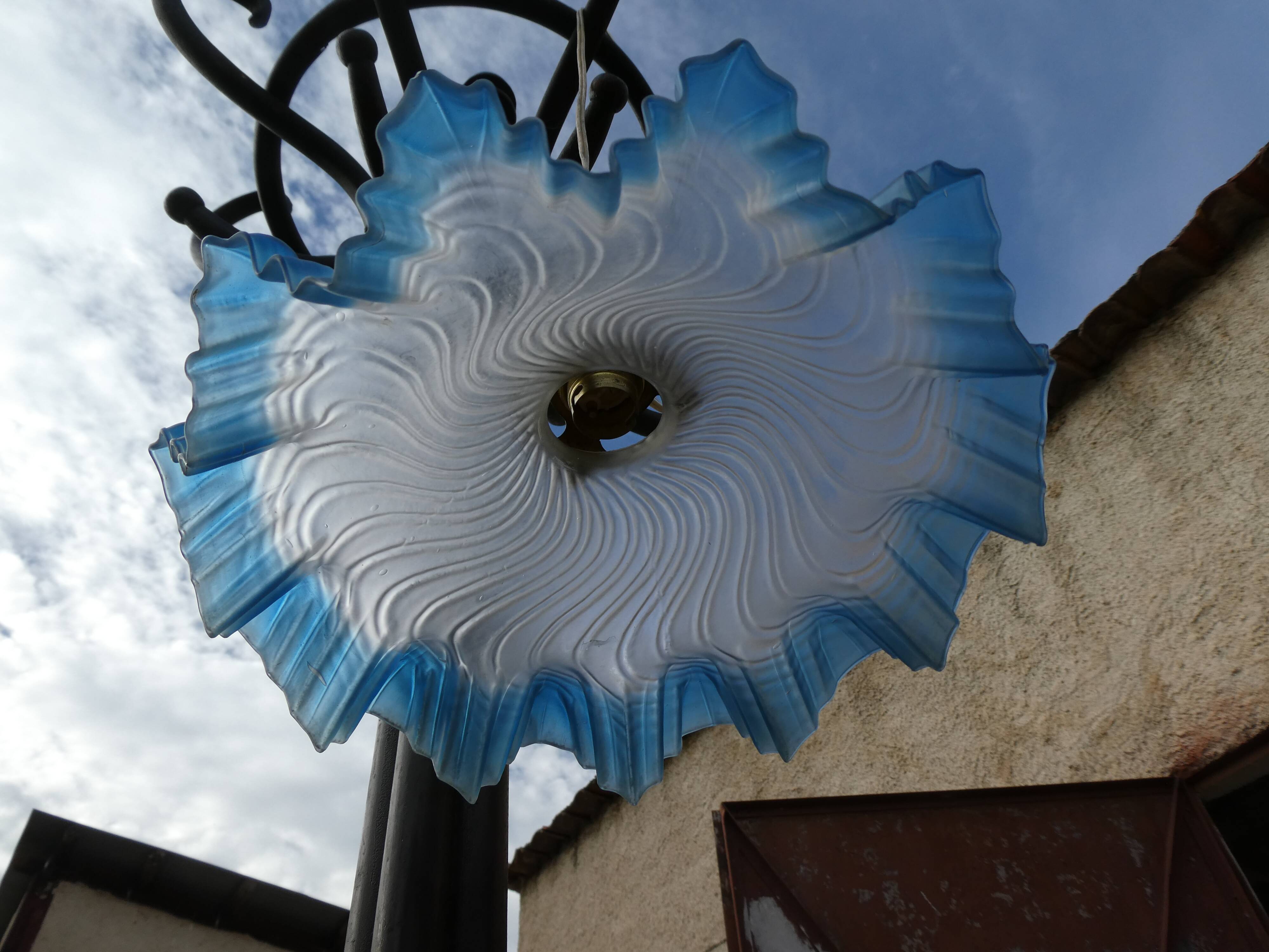 Vintage blue draped glass walkman