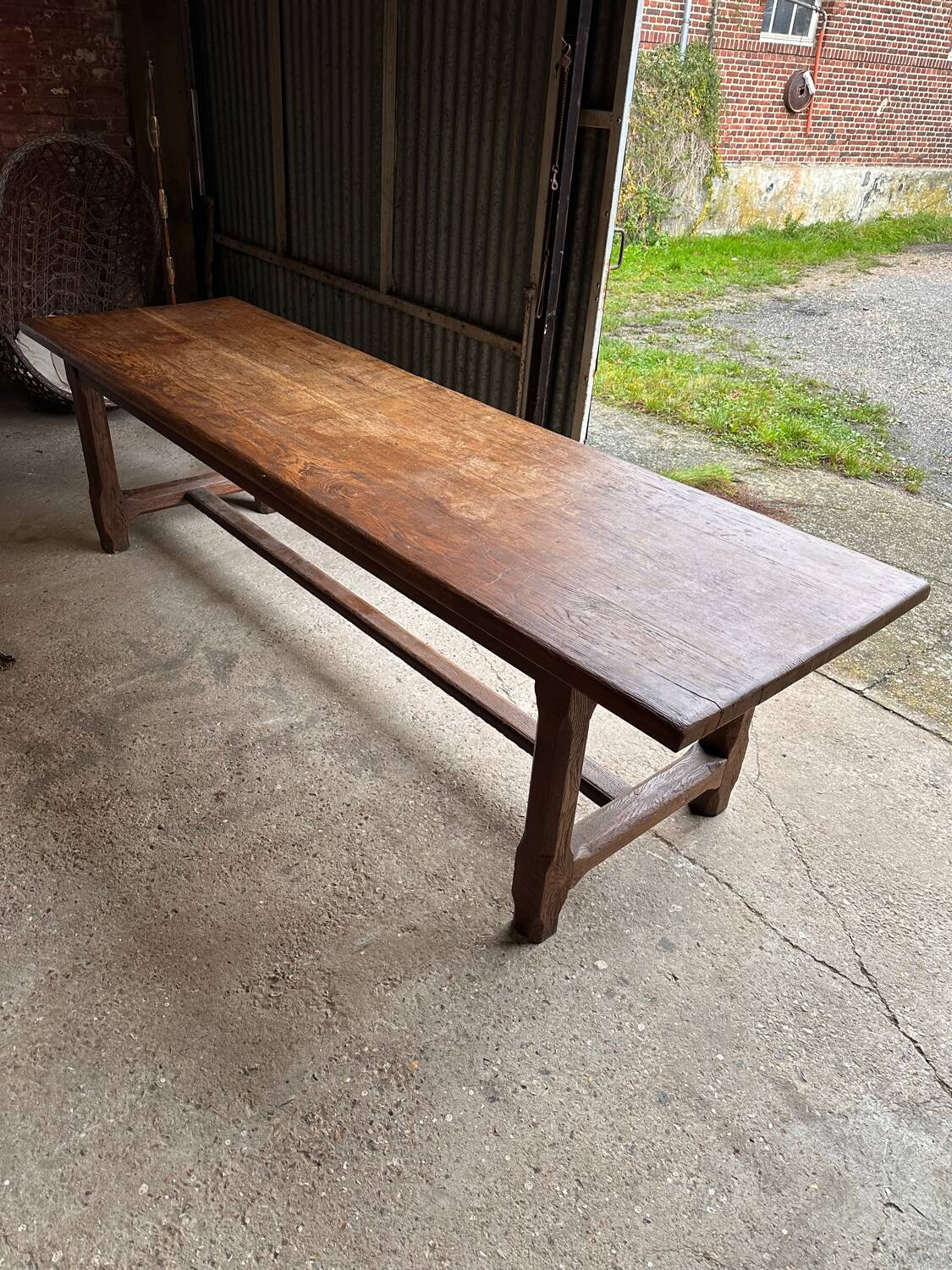 Large oak farm table