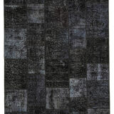 Handmade anatolian vintage 173 cm x 242 cm black patchwork carpet