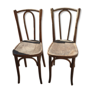 Paire de chaises de bistrot bois