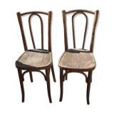Pair of curved wood bistro chairs