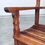 Dutch Modernist Carved Oak Side Chair, 1920s