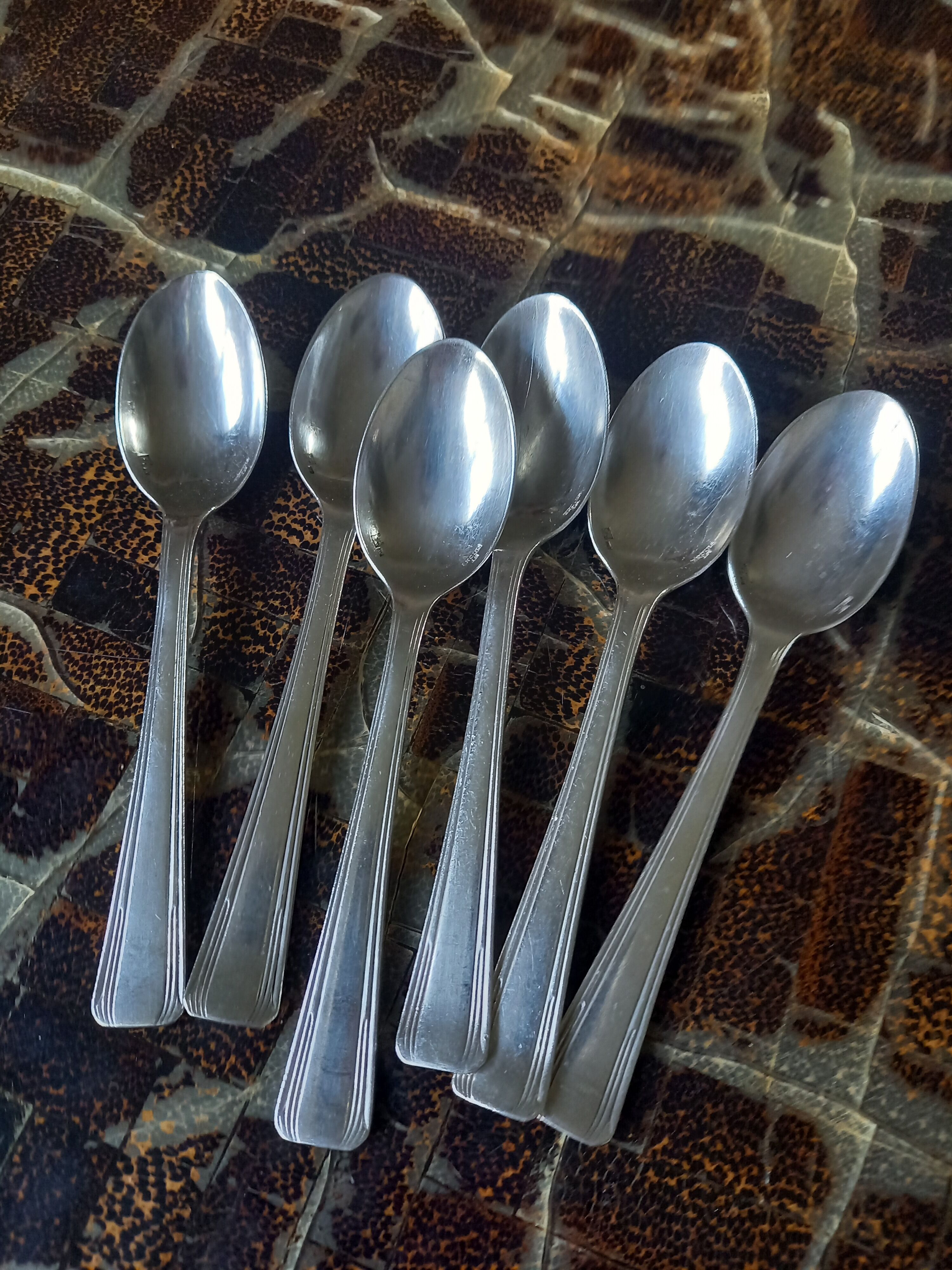 Lot 6 small spoons Ercuis silver metal