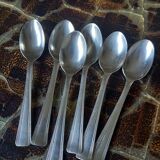 Lot 6 small spoons Ercuis silver metal