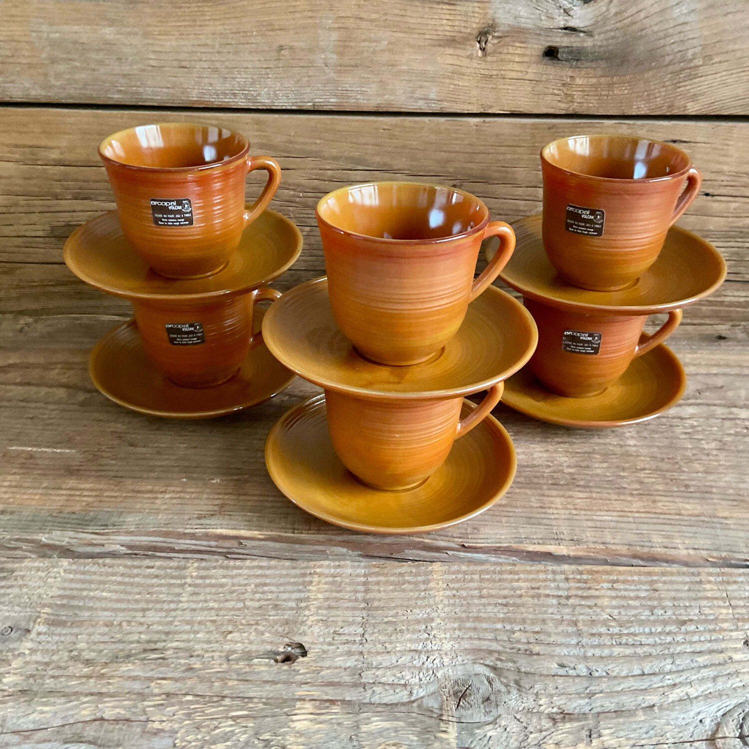 6 vintage "volcan" cups