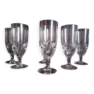 Lot de 6 grands verres à absinthe, h - 18 cm.