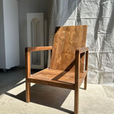 Armchair in natural wood (teak) minimalist design