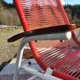 Chaise longue transat scoubidou 1960.