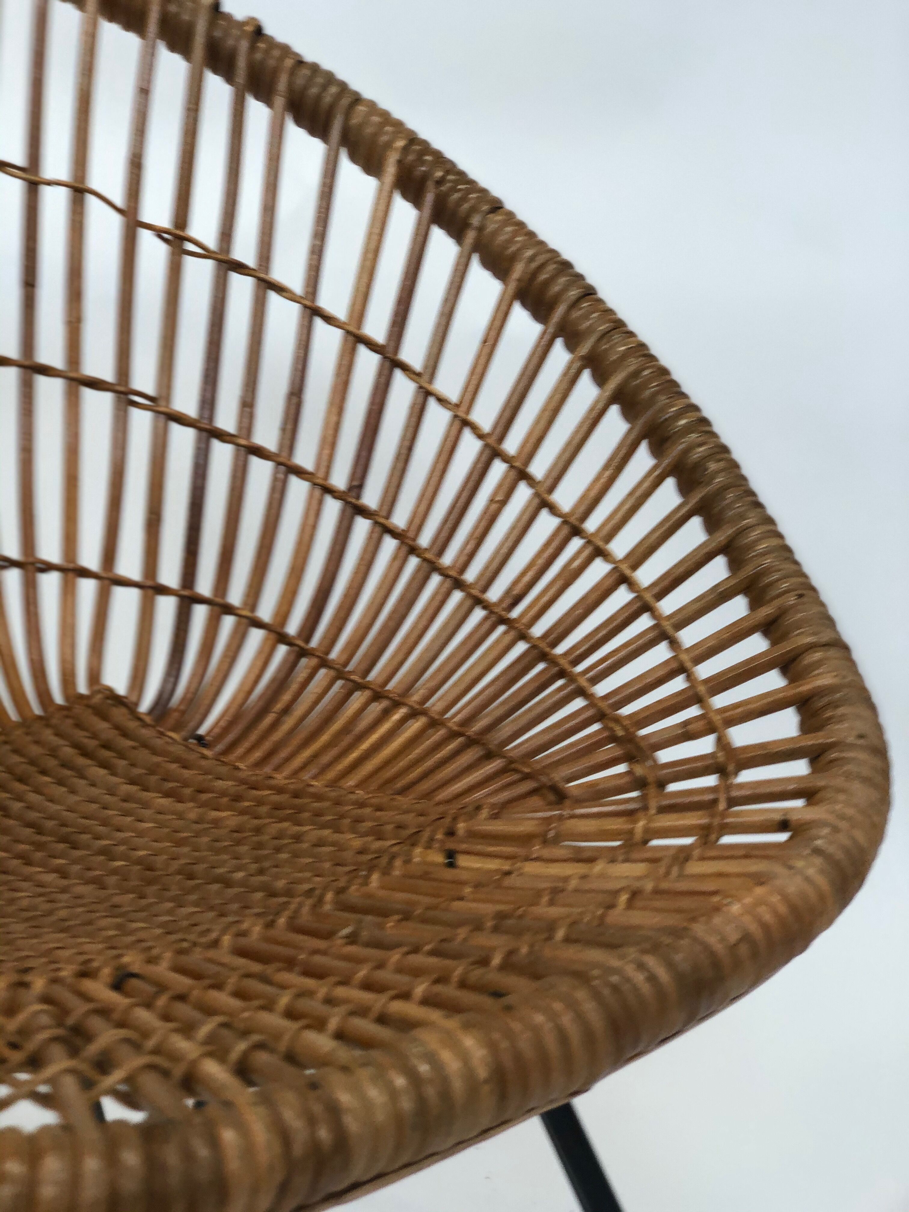 Rohe Noordwolde rattan armchair, 1960, Netherlands