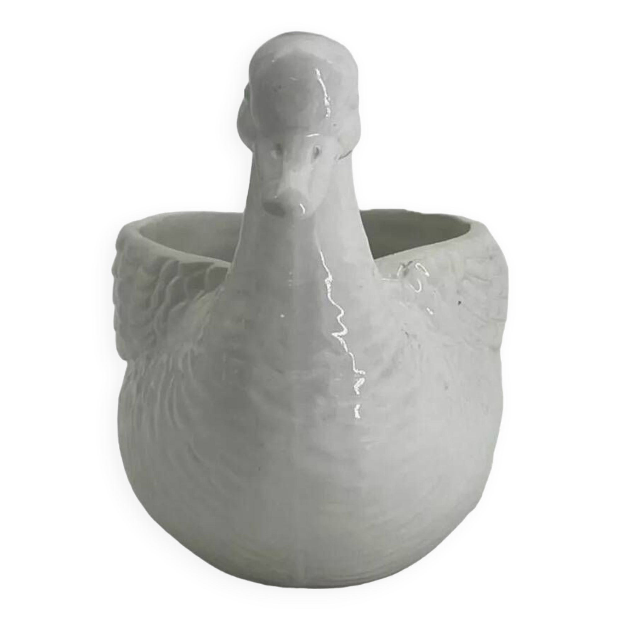 Duck-shaped ceramic pot holder