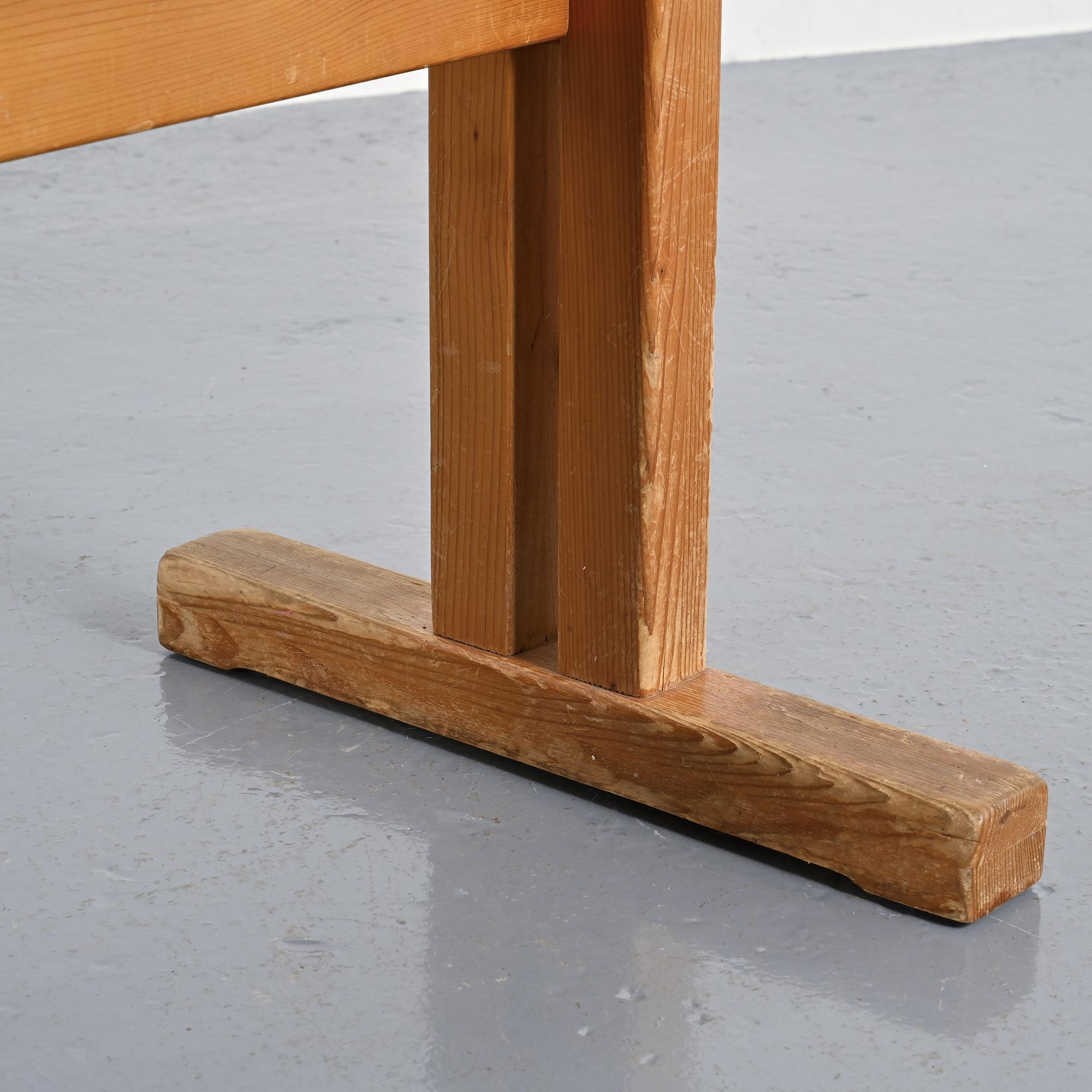 Solid pine table, Les Arcs, France.