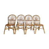 4 vintage rattan chairs