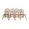 4 chaises en rotin vintage