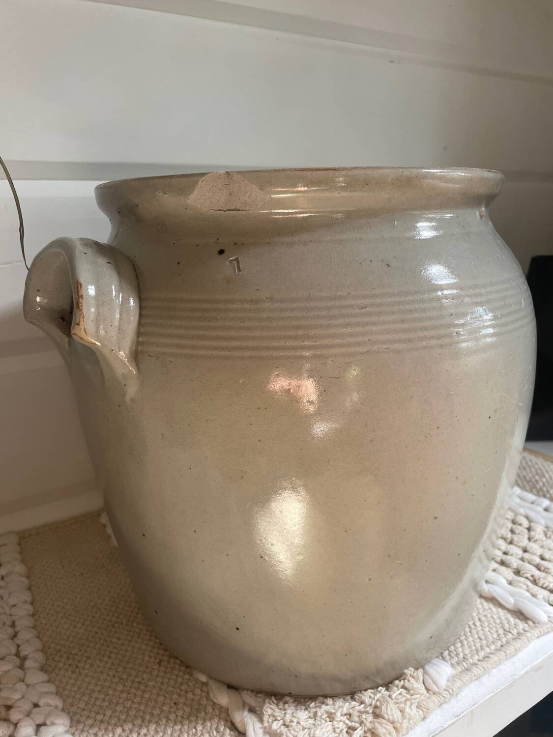 Glazed stoneware pot