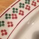 Plat ovale damiers rouges et verts Saint-Amand 31x22