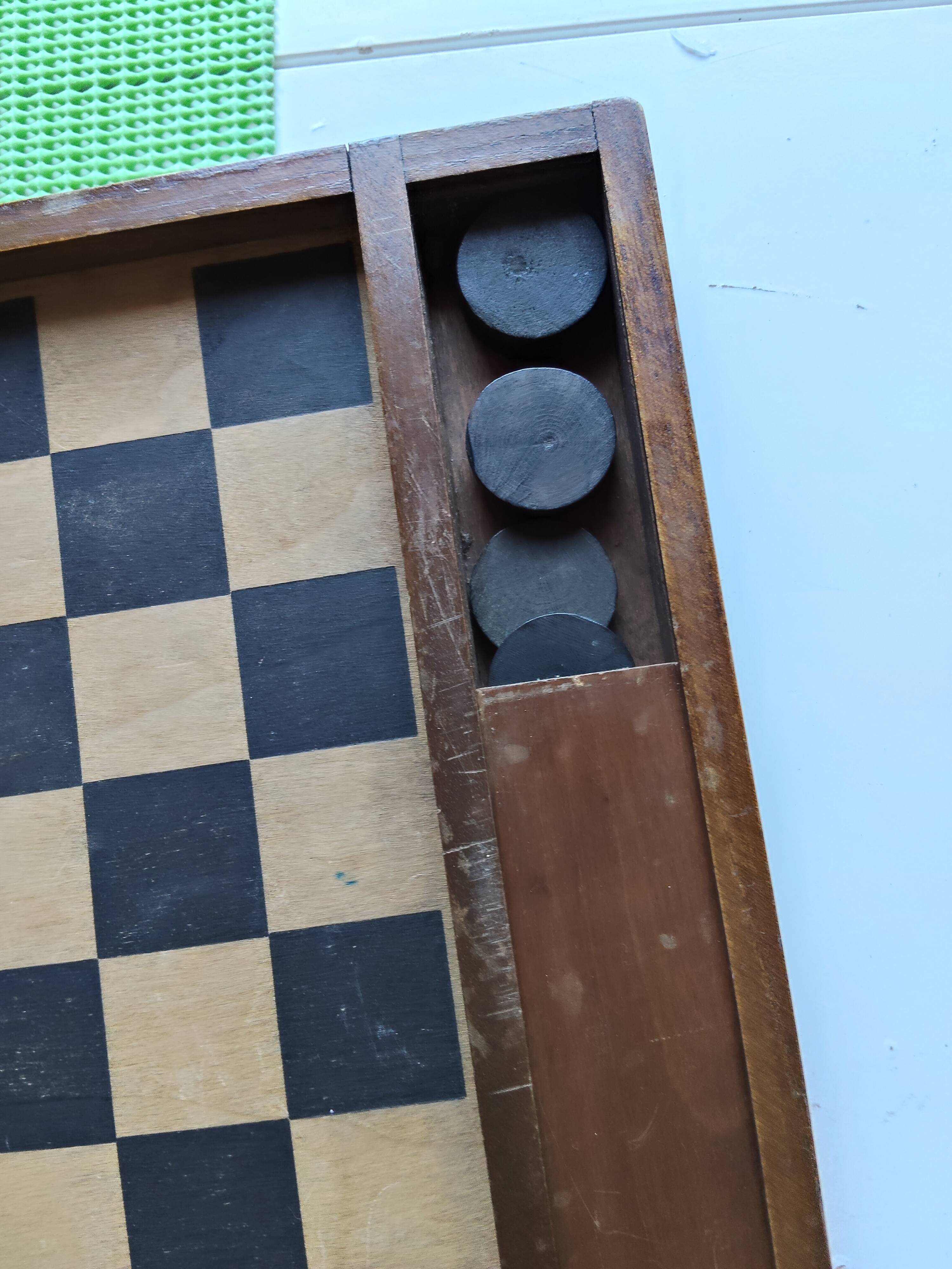 Vintage 50s-60s! Magnificent complete draughts set 100% wood.
