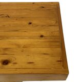 Vintage pinewood side table 60s handmade side table minimalist design