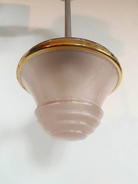Pink glass pendant light