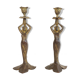 Pair of antique Mermaid candlesticks Art Nouveau