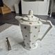 Limoges porcelain coffee pot B&D Roses & silver trim