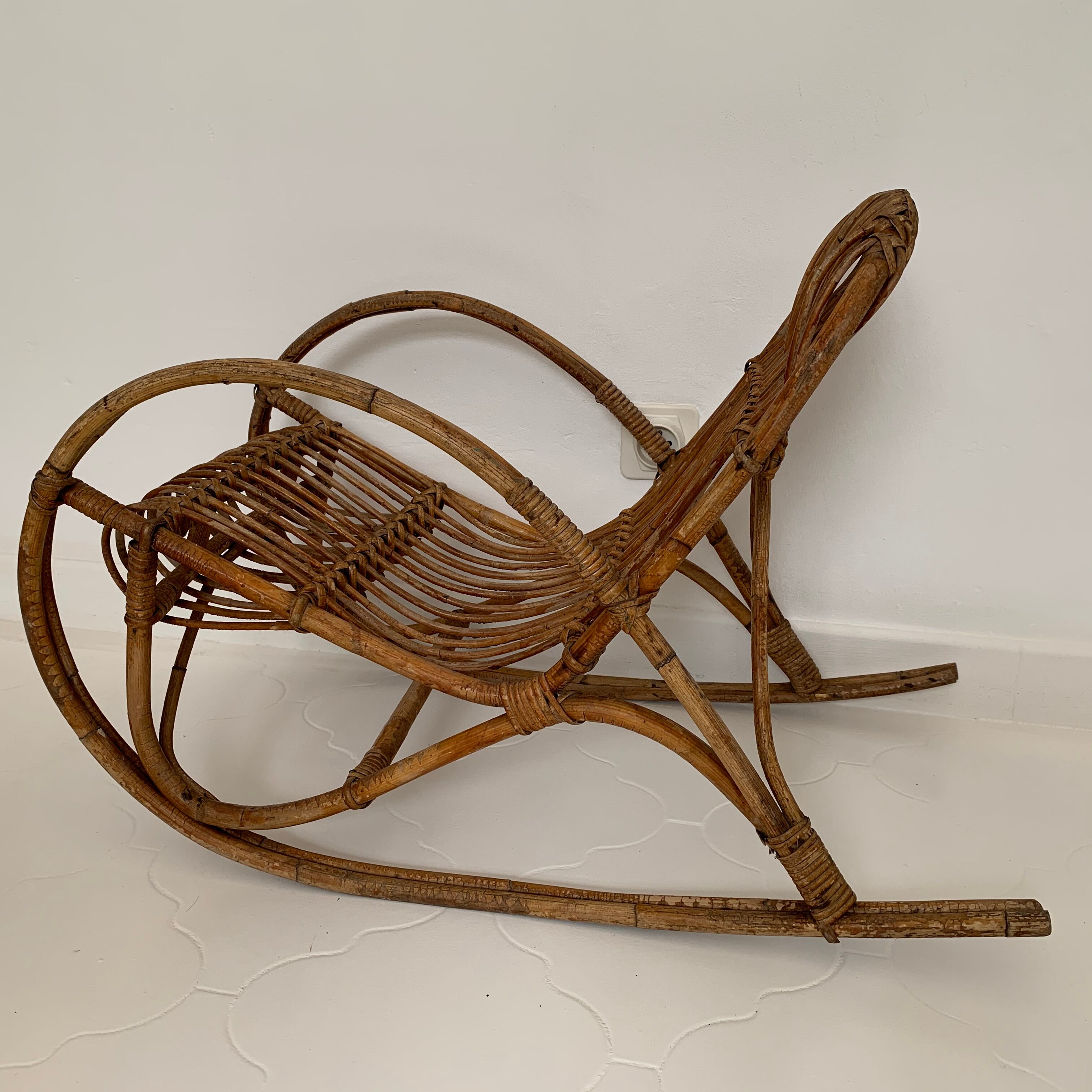Rocking-chair child rattan