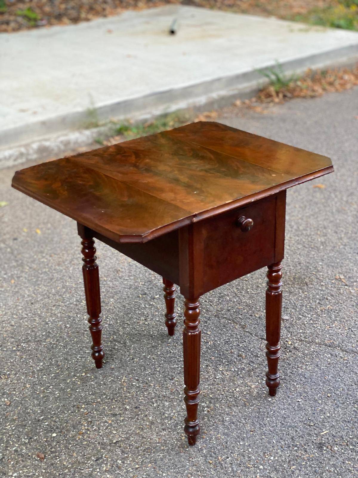 Victorian bedside table with shutters and drawers