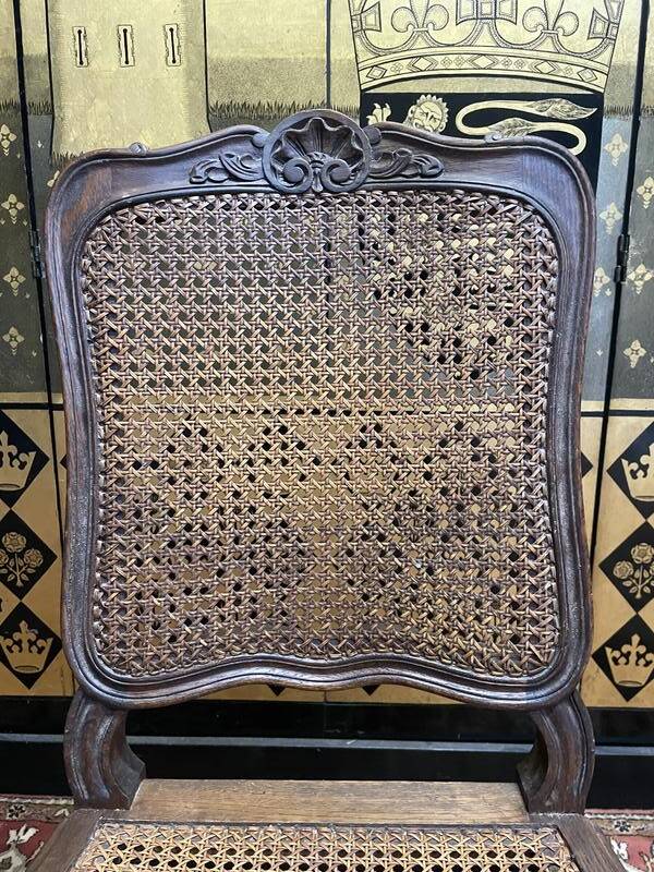 Set of 6 Louis XV style caned chairs in oak