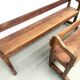 Pair of communal benches in solid oak, 1950s.