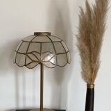 Table lamp with a vintage mother-of-pearl lampshade set