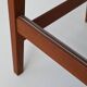 Erik Buck set of three bar stools in teak and leather Dyrlund Denmark 1960