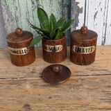 Wooden spice jars