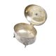 Art Deco sugar bowl, silver-plated brass, Fraget, Poland, 1920s.