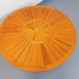 Vintage round pine coffee table from the 70s