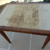 Italian wooden table with 2 extensions from 90 cm to 150 cm, completely restored