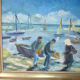 Oil board on panel depicting a signed seaside scene