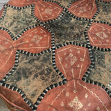 Moroccan leather pouf