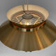 Brass colored aluminium pendant light by Carl Thore for Granhaga Metall. Sweden 1970s.
