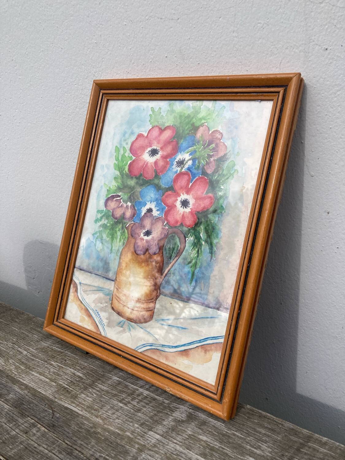 Nature morte bouquet aquarelle sur papier