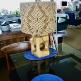 Lampe brutaliste en orme et corde 1960