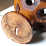 Sculptural wooden lamp, 70s