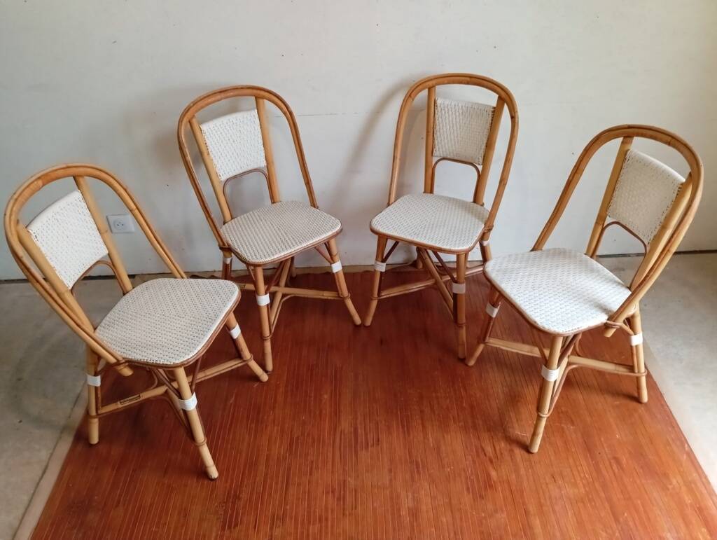 Set of 4 bistro chairs Maison Drucker from the 1990s.