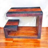 Vintage side table in solid Acacia
